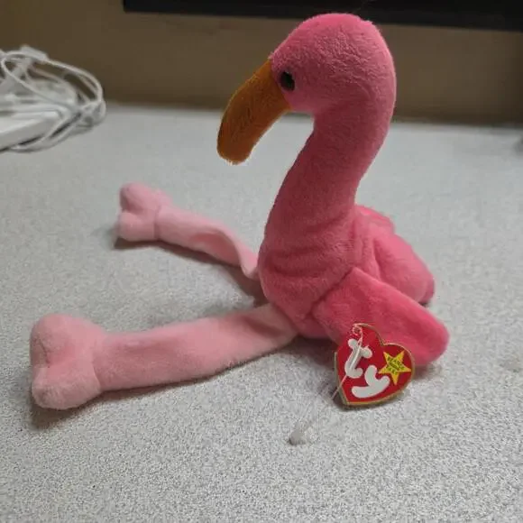 Ty Beanie Babies Pinky Flamingo - Picture 2 of 6
